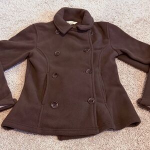 Lands’ End Kids Double Breasted Fleece Pea Coat 7-8